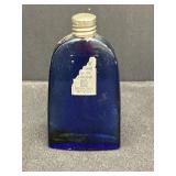 4.5" Vtg cobalt blue glass cologne bottle Bourjois