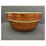 9" brown-glazed stoneware beehive mixing bowl