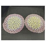 2 hand braided "rag rug" 12in hot pads