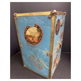 Vtg. Blue Doll Travel Trunk