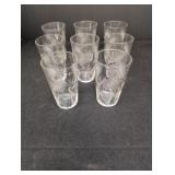 Etched Clear Glass Tumblers w/ Sunflower Design