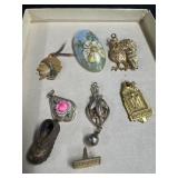 Gold Tone Necklace Pendants, Resin like Indian