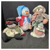 (3) Decorative Stuffed Snowman