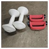 3.3lb White Hand Weights & Red Heavy Hands