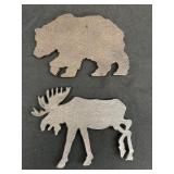 Metal bear & moose Trivets