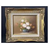 Robert Cox oil on canvas floral painting