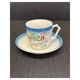 Cup & saucer set, Forget me not grape leaf design,