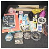 Variety of Sewing Items: Needles, Pins, Rulers,