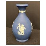 5" blue Wedgwood Jasperware bud vase