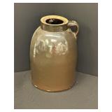 9.75" brown glazed stoneware cock jug