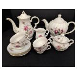 Moss Rose & Gold trimmed Tea Set