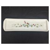 12.5" floral rectangular porcelain trinket tray