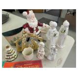 Christmas ceramic Santa, Tree Napkin holder, metal