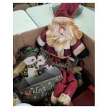 Christmas decor, wood Santa, Soybean candle