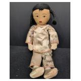 Vtg Chinese Cloth Doll w/ Oriental outfit