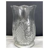 Sunk Daisy Celery Glass Vase