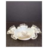Fenton Ruffled Edge Glass Candy Dish