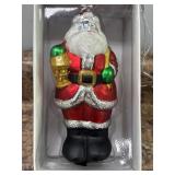 Mercury Glass Santa Ornament
