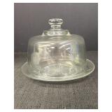 Etched Floral Dome & Plate