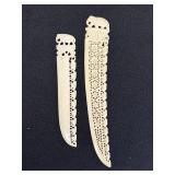 Bone carved & celluloid elephant letter openers
