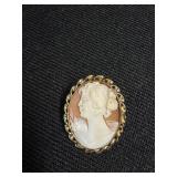 12K GF Cameo Brooch Pin Pendant