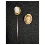 Cameo Stick Pin & Brooch Pin