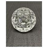 Clear glass round golf ball dimpled candlestick