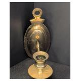 Wall hanging brass candle holder