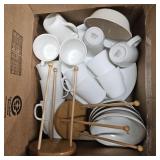 Assortment of White Dishes: Corelle, Corning,