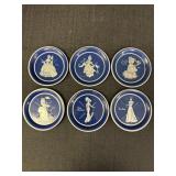 (6 Metal Tin Coasters Dresses Through the Years