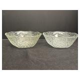2 Floral wavy rim serving bowls