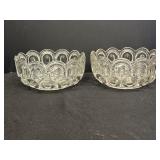 2 Moon & Stars pressed glass bowls