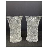 Starburst Pattern Glass Vases (2)