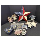 4th of July 15in metal star & other misc. decor