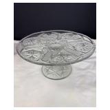 Vintage Pressed Glass Pedestal Cake Stand