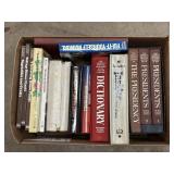 Books on gardening, history, encyclopedias