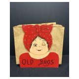 Wooden paper bag holder hand painted
