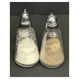 2 Etched Floral Salt & Pepper Shakers