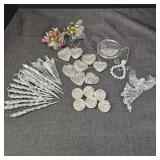 Assorted Plastic Holiday Ornaments: Icicles,