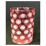 Cranberry Opalescent Polk A Dot Glass