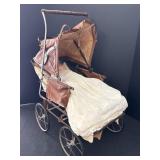 German Armand Marseille baby & vtg buggy.