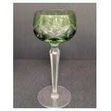 Crystal Emerald Green cut-to-clear Wine Goblet