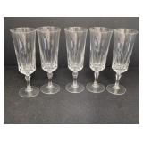 (5) Crystal Stem Champagne glasses 7in tall
