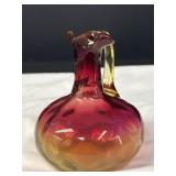 Amberina Small Art Glass Pitcher