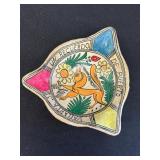 Hand painted Mexican folk art pottery trinket dish