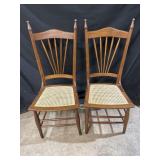 Antique Wood Cane Seat Chairs
