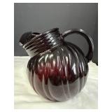 Royal Ruby Red Swirl Tilt Ball Pitcher