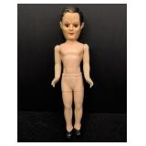 Vinyl Boy Doll w/ molded black hair & shoes