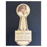 Shaferï¿½s Store Denver, IN Adver. wall thermometer