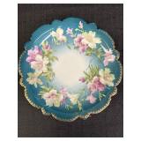 Teal & Pink Floral Porcelain Decorative Plate